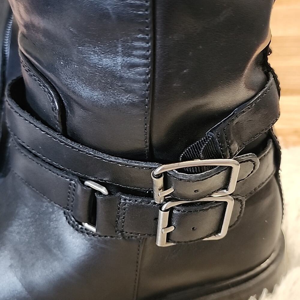 SAM EDELMAN FREDA TALL LEATHER RIDING BOOTS WOMENS SIZE 8.5 BLACK - Picture 8 of 16